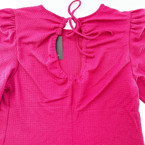Mark New York Pink 3/4 sleeves Open back Neck tie Blouse Size M NWT - Picture 5 of 11